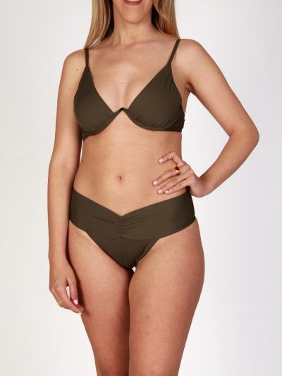 Top de Bikini Halter Aro Continuo Verde