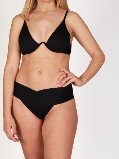Top de Bikini Halter Aro Continuo Negro