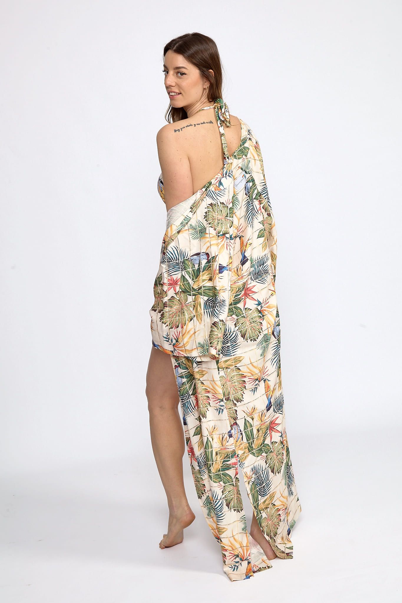 Kimono Largo Estampado Tropical Copaíba - Imagen 4